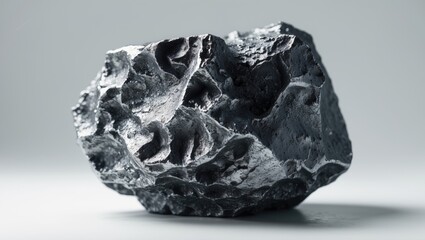 Fallen iron meteorite amidst space and mineral textures