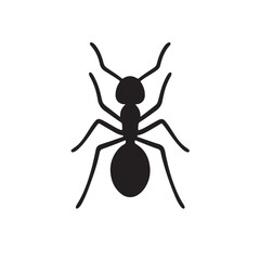 Ant Silhouette, Simple Black Insect Vector Design