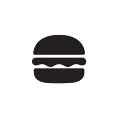 Burger Silhouette, Minimal Fast Food Vector Icon