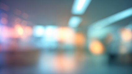 Abstract Business Interior with Blurred White and Yellow Highlights