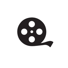 Fototapeta premium Film Reel Silhouette, Cinema and Media Vector Icon