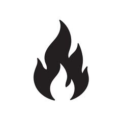 Fire Flame Silhouette, Smooth Energy Symbol Vector