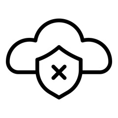 Obraz premium Unsecure Cloud Vector Line icon Design