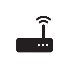 Router Silhouette, Minimal Network Device Icon Vector