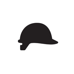 Safety Helmet Silhouette, Construction Protection Gear Vector