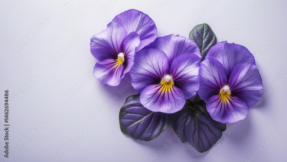 Poster charming violet illustration on a white surface with space for text or product