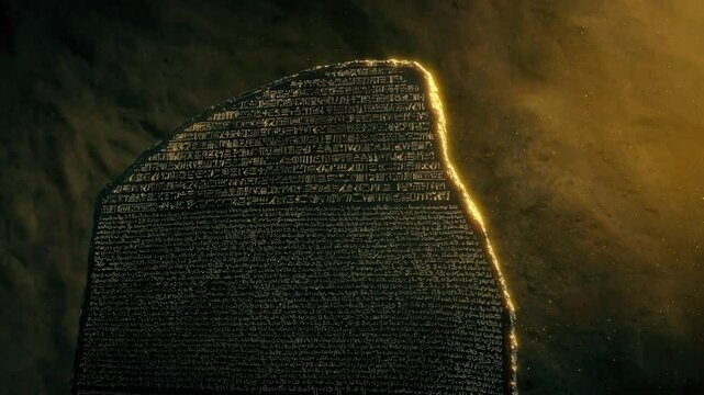 Ancient Language Carved Stone Tablet
