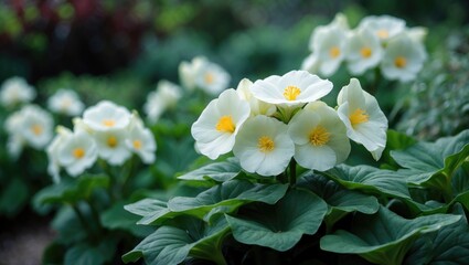 White Begonia Flower: Ornamental and Tropical Blooming Plant for Landscape Design