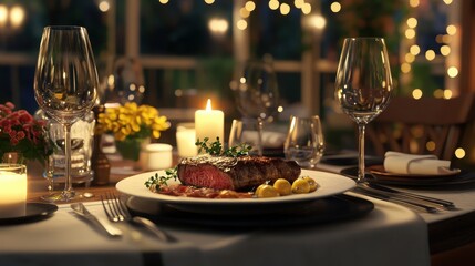 Fototapeta premium christmas table setting