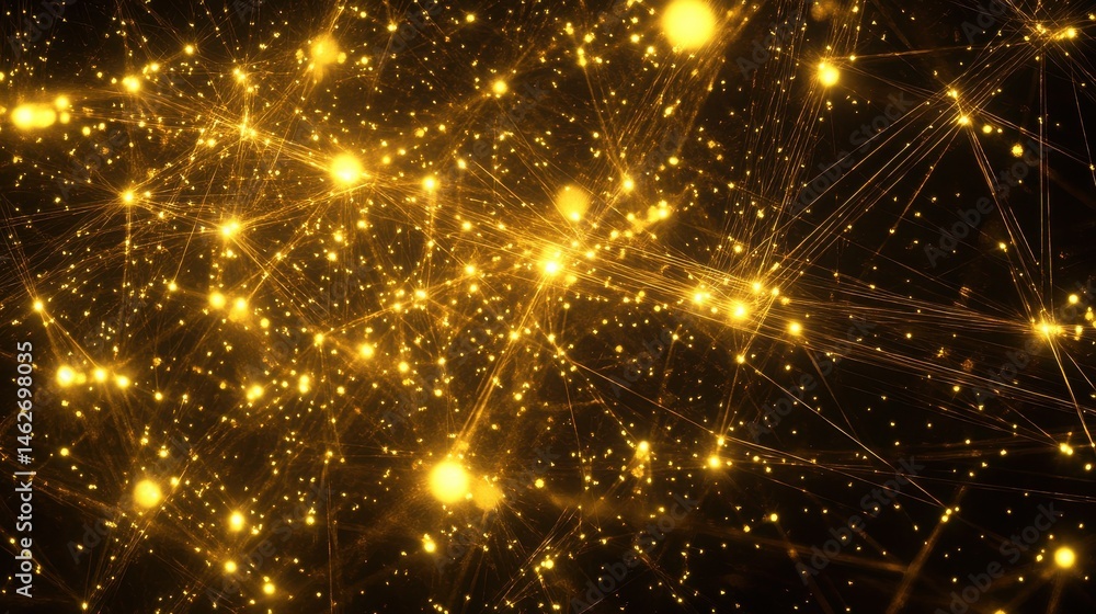 Poster abstract background with glowing dotted lines - ai generative