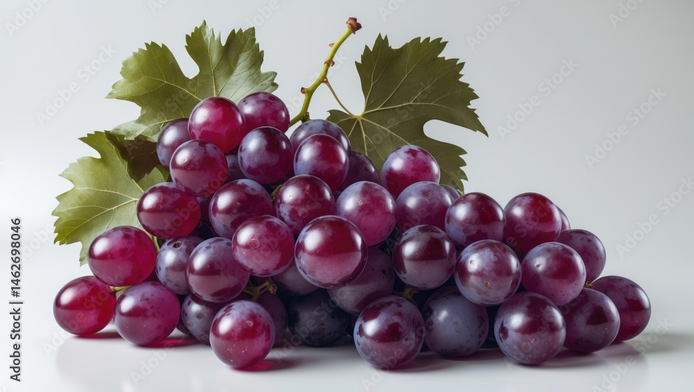 Poster Single grape cluster isolated on white