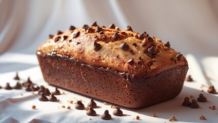 Yummy Banana Nut and Chocolate Cake Isolated on Background