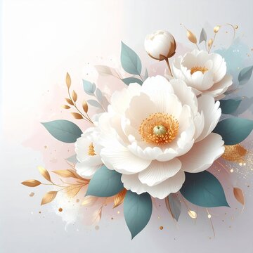 Abstract border frame of flowers painting with spring flowers irus background graphic resource