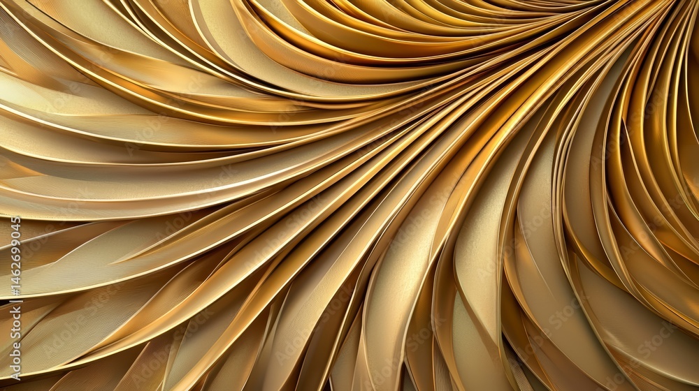 Fototapete the image is a gold leafy pattern with a lot of gold. it is a very intricate and detailed design