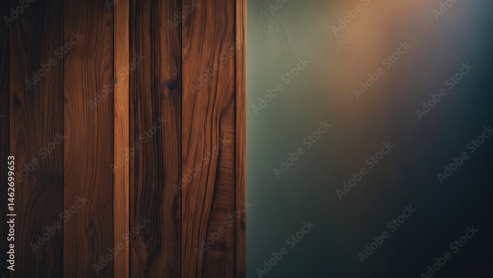 Poster Macro shot of a wooden textured surface with abstract patterns