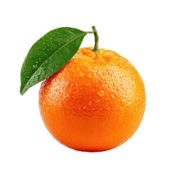 Juicy Ripe Orange With Perfect Round Shape  isolated on a transparent background