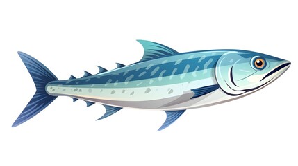 Naklejka premium Mackerel Fish Isolated Flat Vector Illustration for Aquatic Life Graphics Project
