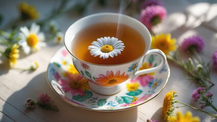Charming Herbal Tea Served in a Beautiful Cup