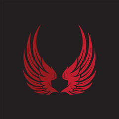 Luxury Angel Wing Emblem with Black Background