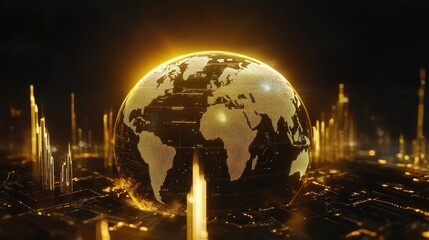 Global business growth analysis and asset investment chart business and finance up arrow holographic economic chart global economic trend analysis financial graph analysis on virtual screen.
