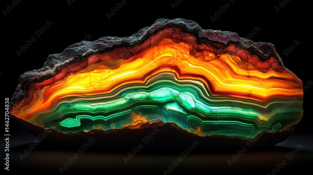 Poster this stunning agate stone reveals a beautiful array of colors, showcasing flowing patterns in vibran
