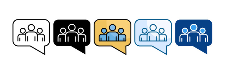 Group Chat Icon Set Multiple Style Collection