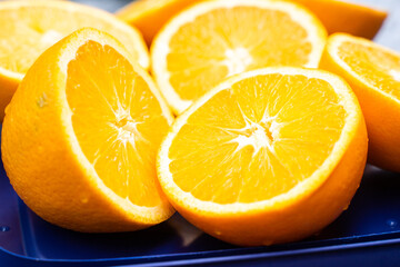 Fresh oranges to boost immune system. Orange can be sour or sweet depend on the types and location. Some orange has thick covers while other such as Florida oranges has thin cover and juicier. 