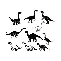 Dinosaur Silhouettes Vector Art Design