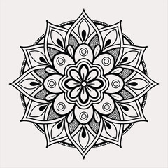 Intricate Black and White Mandala Design for Decorative and Spiritual Art.