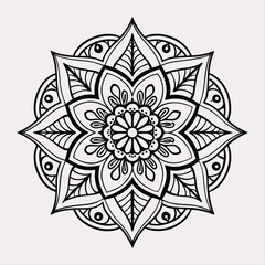 Intricate Black and White Mandala Design for Decorative and Spiritual Art.