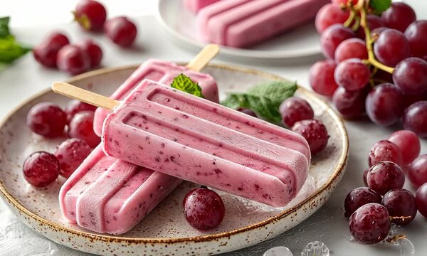 Delicious grape popsicles refreshing treat for summer