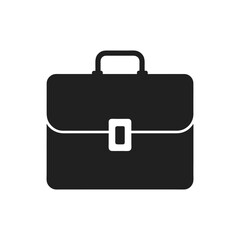 black briefcase isolated on white
