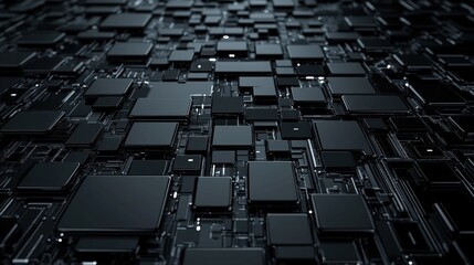 Obraz premium Abstract dark metallic square texture background 3 d digital rendering