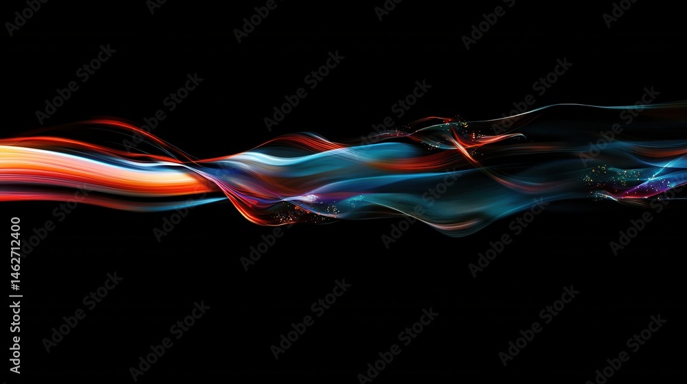 Aufkleber radiant light trails in colorful motion create an abstract representation of speed, energy, and futu