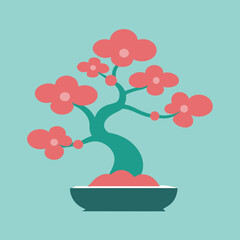 Vector art shows a tree, a tree in a pot, and a tree in a vase