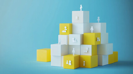Naklejka premium Pyramid of People, Growth and Progression