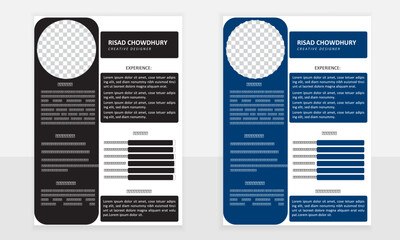 Stylish Clean Modern Resume and CV Vector Template for Business Job Applications, Minimalist resume cv template, cv design, multipurpose resume design