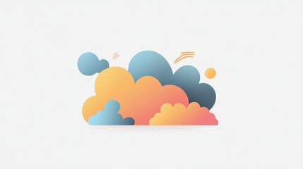 Cloud Service Concept Isolated on grey Gradient Backgr ound. Vector Illustration EPS 10. illustration , no logos, no brands