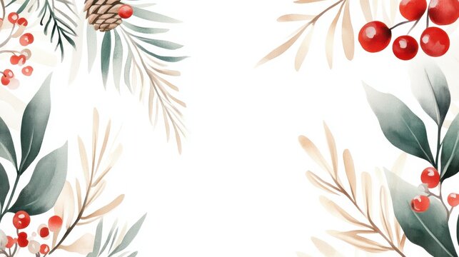 Winter background vector. Hand painted watercolor drawing for Christmas. and Happy New Year season. Background design for invitation, cards, social post, ad, cover, sale banner and invitation. illust