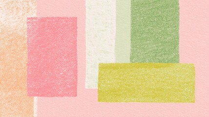 Fototapeta premium Coloring sheet showcases a textured collage with vibrant pastel shapes crafted using dual-tip marker and colored pencils