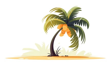 Professional Minimalistic Palm Tree Flat Vector Illustration for Graphic Design Projects