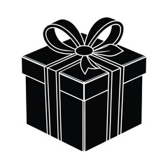 a gift box icon silhouette illustration