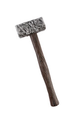 Old hammer isolated on white background with clipping path
