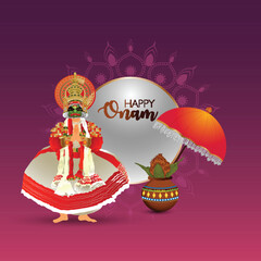 South indian cultural fetival happy onam background