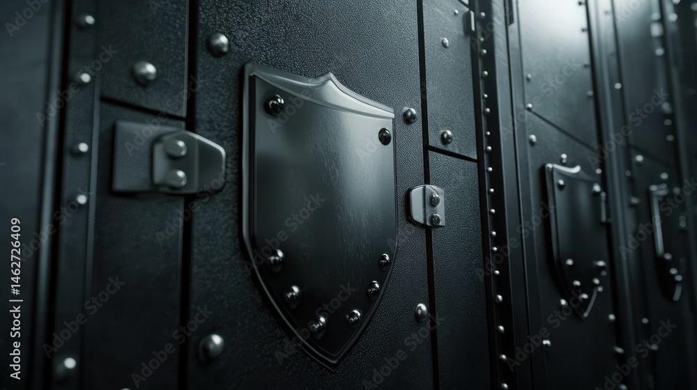 Aufkleber secure data storage with protective shield symbolizing safety and trust