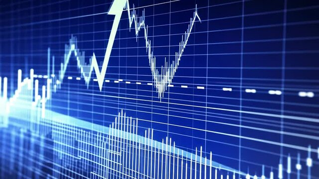 Stock Market Chart with Upward Arrow Illustrating Economic Growth and Financial Success