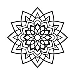 a gorgeous mandala line art vector silhouette