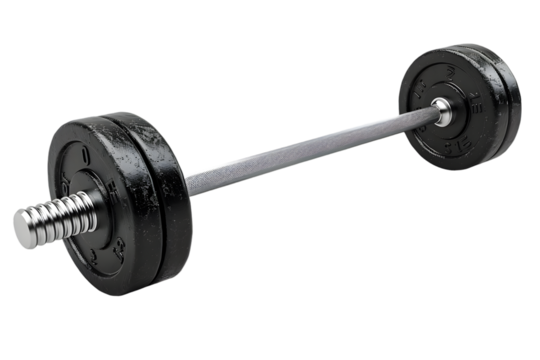 Black barbell weights with gym fitness. (2)