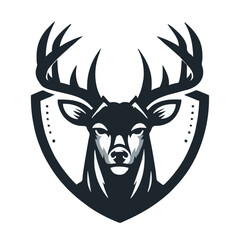 Buck, Deer, head Logo, Vector illustration design isolated on white background, Great for your Hunting Logo, Decal & Stickers.
