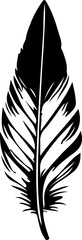 Obraz premium Black feather silhouettes in various shapes and styles, including curved, pointed, rounded, and detailed designs